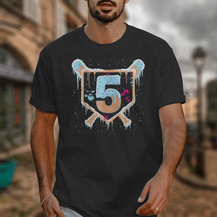 Baseball 5 Year Old Ice Cream Drip 5th Birthday Boy Number 5 Unisex T-Shirt Baseball 5 Year Old Ice Cream Drip 5th Birthday Boy Number 5 Unisex T-Shirt