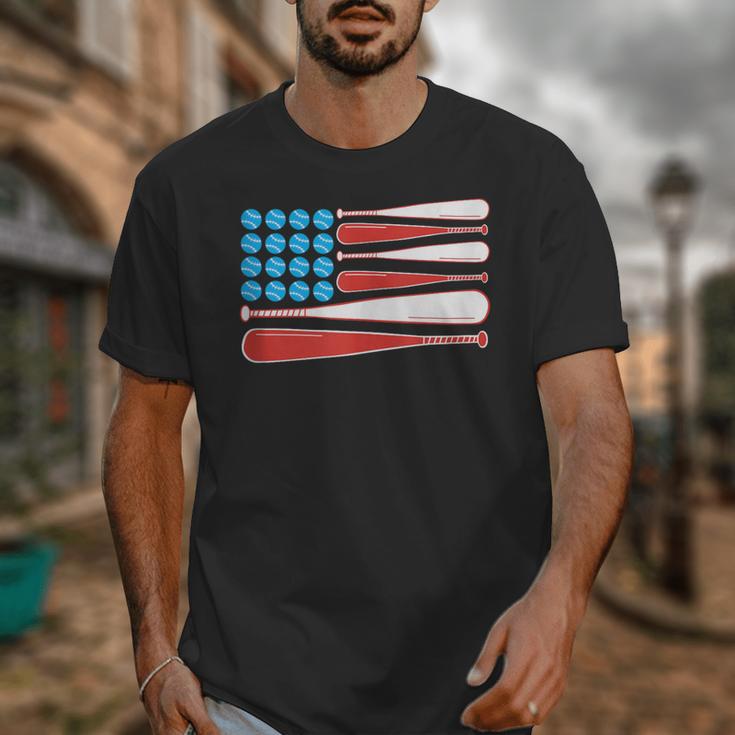 Baseball American Flag Patriotic USA Pride Unisex T-Shirt