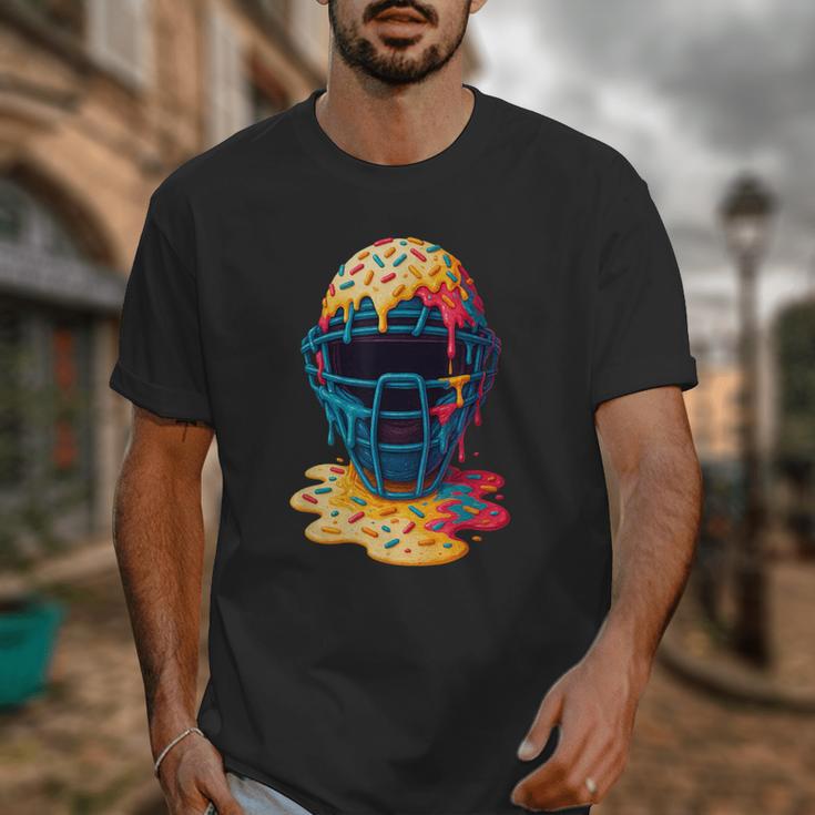 Baseball Catcher Mask Ice Cream Dripping Baseball Fan Boys Unisex T-Shirt