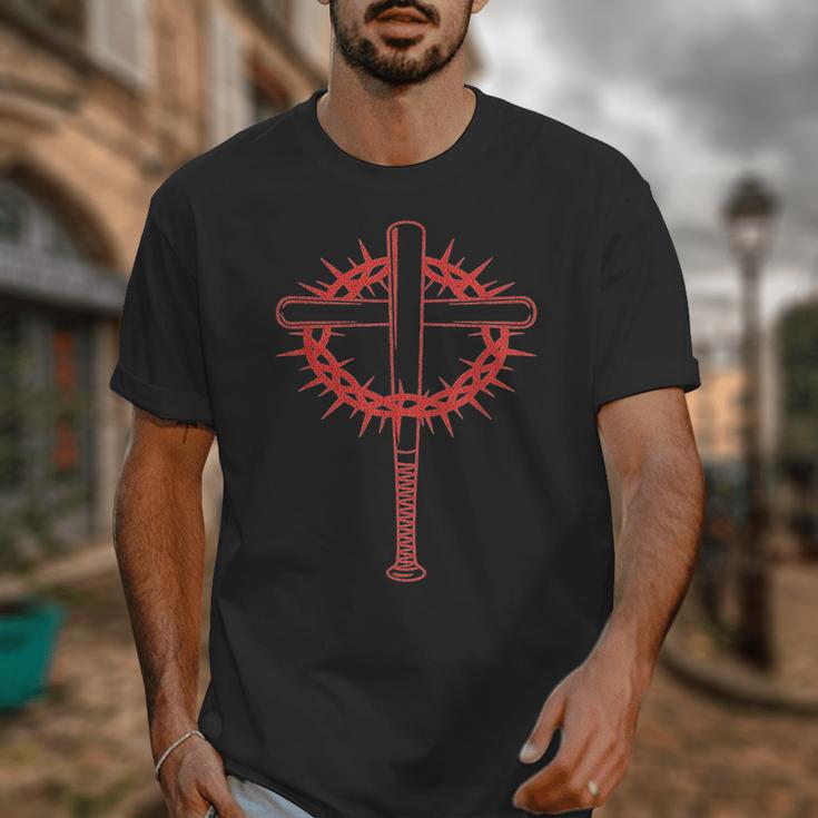 Baseball Cross Bats Pitcher Jesus Faith Unisex T-Shirt Baseball Cross Bats Pitcher Jesus Faith Unisex T-Shirt
