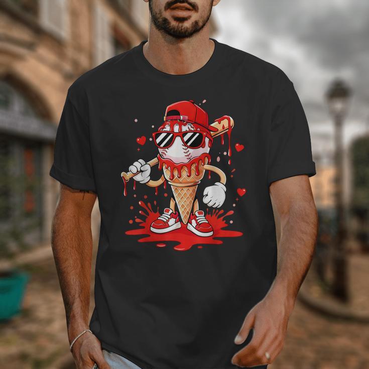 Baseball Drip Ice Cream Apparel Youth Boys Valentines Unisex T-Shirt Baseball Drip Ice Cream Apparel Youth Boys Valentines Unisex T-Shirt