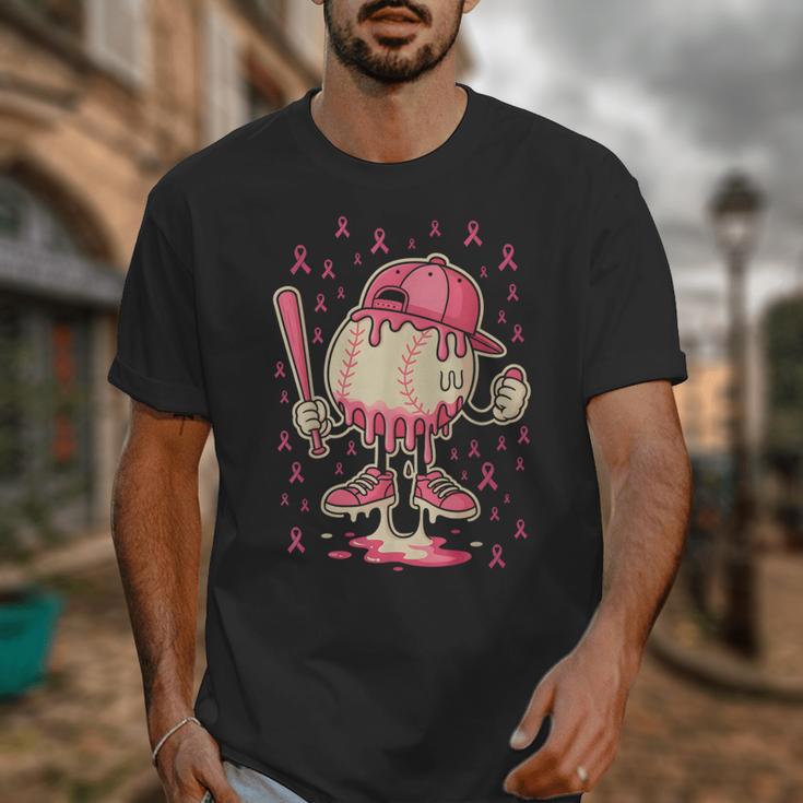 Baseball Drip Ice Cream Breast Cancer Awareness Boys & Girls Unisex T-Shirt