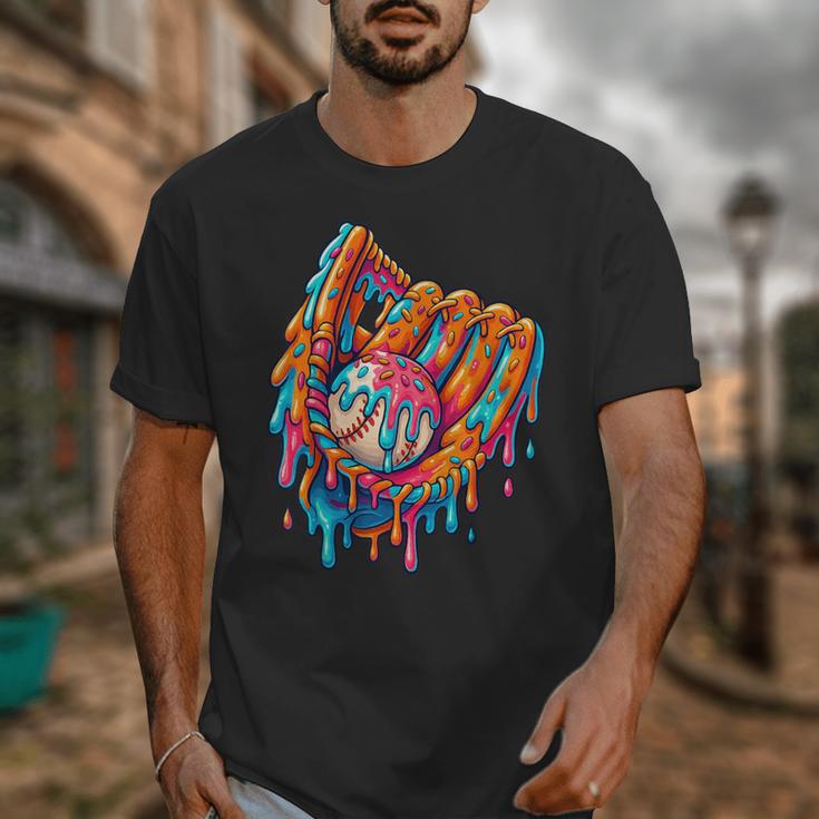 Baseball Drip Ice Cream Sprinkles Baseball Glove For Boys Unisex T-Shirt Baseball Drip Ice Cream Sprinkles Baseball Glove For Boys Unisex T-Shirt