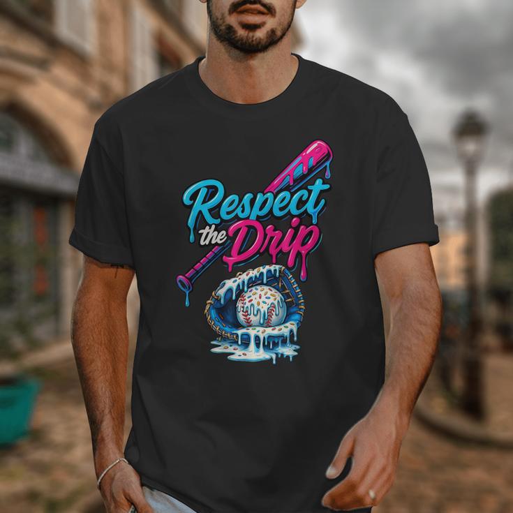 Baseball Drip Ice Cream Sprinkles Youth Boys Baseball Glove Unisex T-Shirt