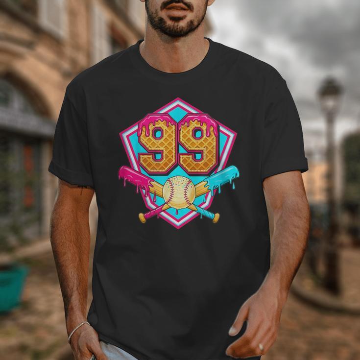 Baseball Drip Jersey Number 99 For Players & 99th Birthday Unisex T-Shirt