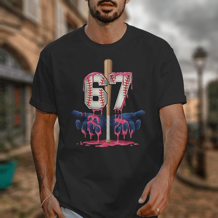 Baseball Drip Shirt Youth Baseball Glove Drip Ice Cream Unisex T-Shirt