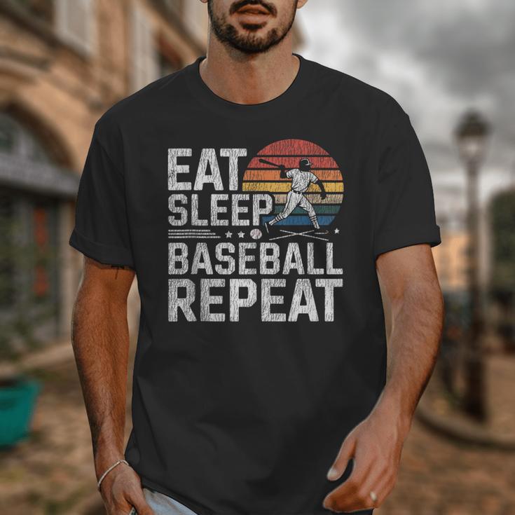 Baseball Fan Vintage Retro Eat Sleep Baseball Repeat Unisex T-Shirt Baseball Fan Vintage Retro Eat Sleep Baseball Repeat Unisex T-Shirt