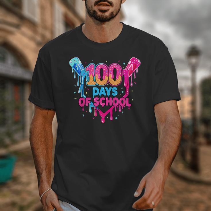 Baseball Ice Cream Drip 100 Days Of School Boys Girls 100th Unisex T-Shirt Baseball Ice Cream Drip 100 Days Of School Boys Girls 100th Unisex T-Shirt