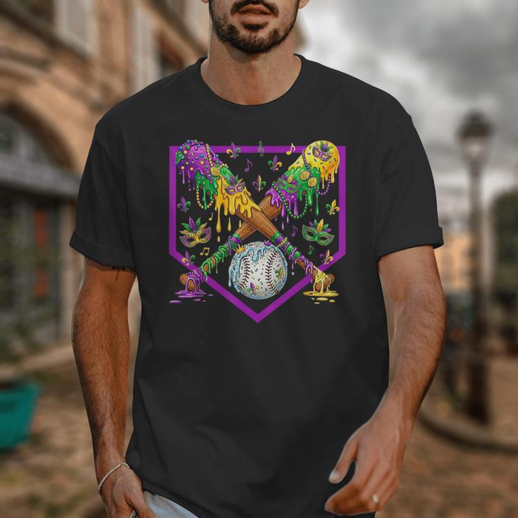 Baseball Ice Cream Drip Boys Mardi Gras Carnival Party Mask Unisex T-Shirt Baseball Ice Cream Drip Boys Mardi Gras Carnival Party Mask Unisex T-Shirt