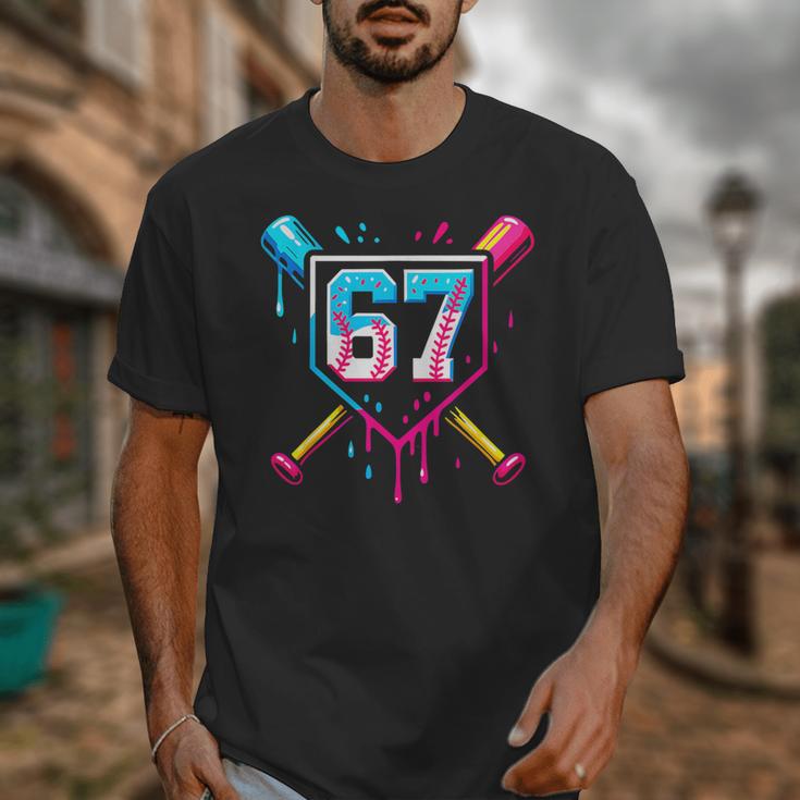 Baseball Ice Cream Drip Number 67 Player 67th Birthday 67 Unisex T-Shirt Baseball Ice Cream Drip Number 67 Player 67th Birthday 67 Unisex T-Shirt