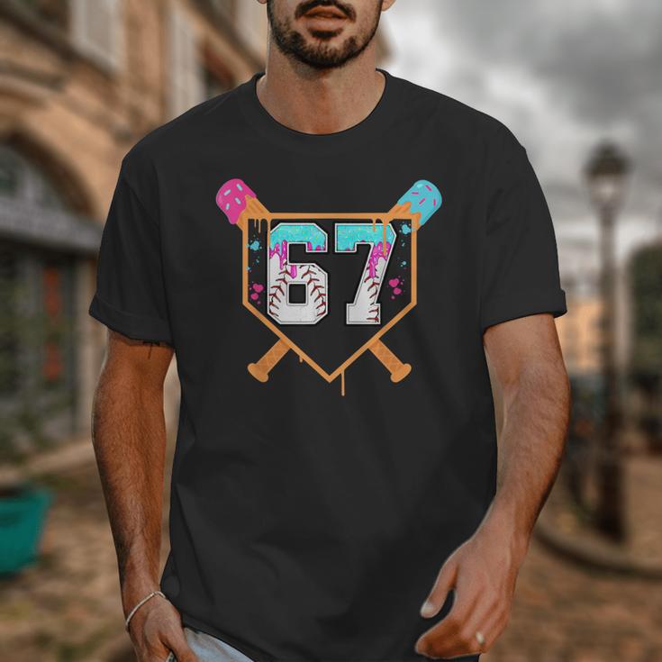 Baseball Ice Cream Drip Number 67 Player Six Seven Meme 6 7 Unisex T-Shirt Baseball Ice Cream Drip Number 67 Player Six Seven Meme 6 7 Unisex T-Shirt