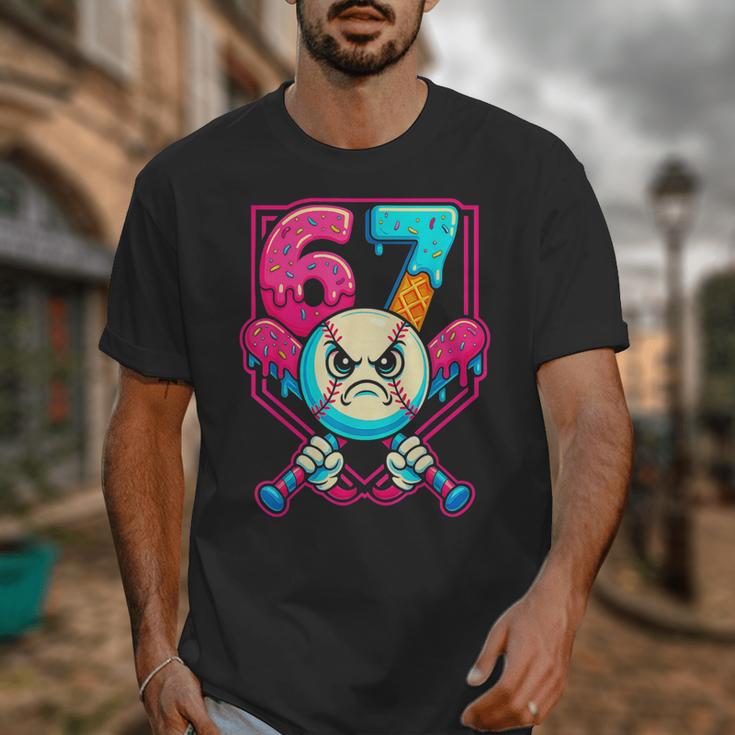 Baseball Ice Cream Drip Number 67 Six Seven Meme 67 Unisex T-Shirt Baseball Ice Cream Drip Number 67 Six Seven Meme 67 Unisex T-Shirt