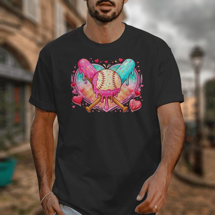 Baseball Ice Cream Drip Style Melt Ice Cream Youth Boys Unisex T-Shirt