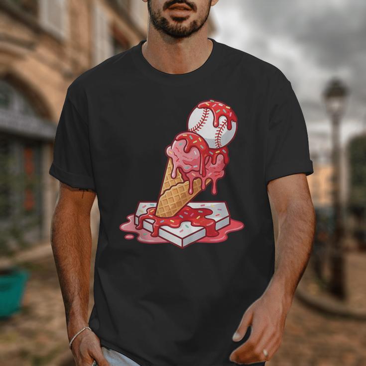 Baseball Ice Cream Drip Youth Strawberry Baseball Red Unisex T-Shirt Baseball Ice Cream Drip Youth Strawberry Baseball Red Unisex T-Shirt
