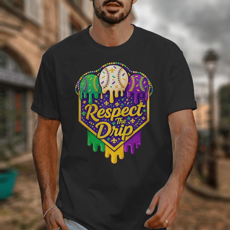 Baseball Ice Cream Respect The Drip Mardi Gras Carnival Boys Unisex T-Shirt Baseball Ice Cream Respect The Drip Mardi Gras Carnival Boys Unisex T-Shirt