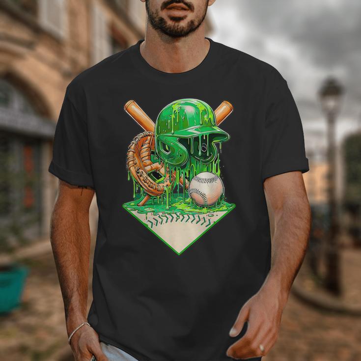 Baseball Life Style Ice Cream Drip Green Unisex T-Shirt Baseball Life Style Ice Cream Drip Green Unisex T-Shirt