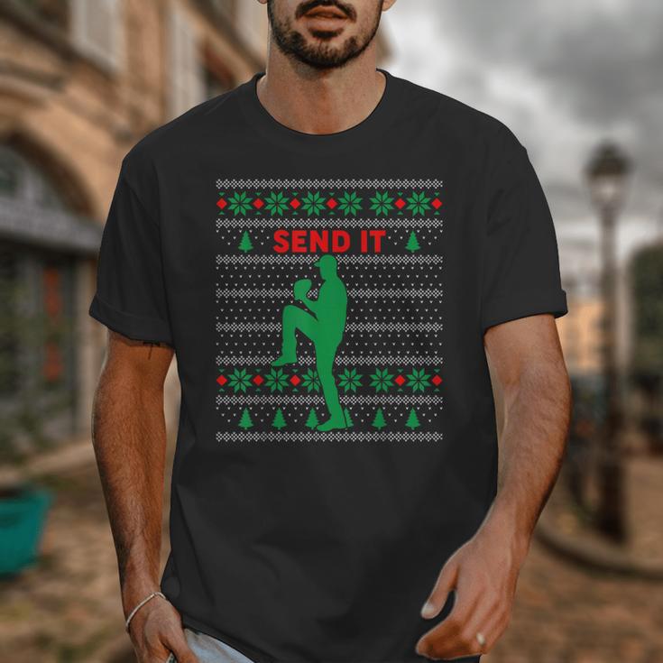 Baseball Player Christmas Pajama Send It Xmas PJs Boys Unisex T-Shirt Baseball Player Christmas Pajama Send It Xmas PJs Boys Unisex T-Shirt