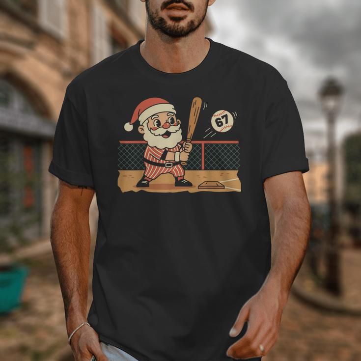 Baseball Santa 67 Christmas Xmas Boys Retro Unisex T-Shirt Baseball Santa 67 Christmas Xmas Boys Retro Unisex T-Shirt