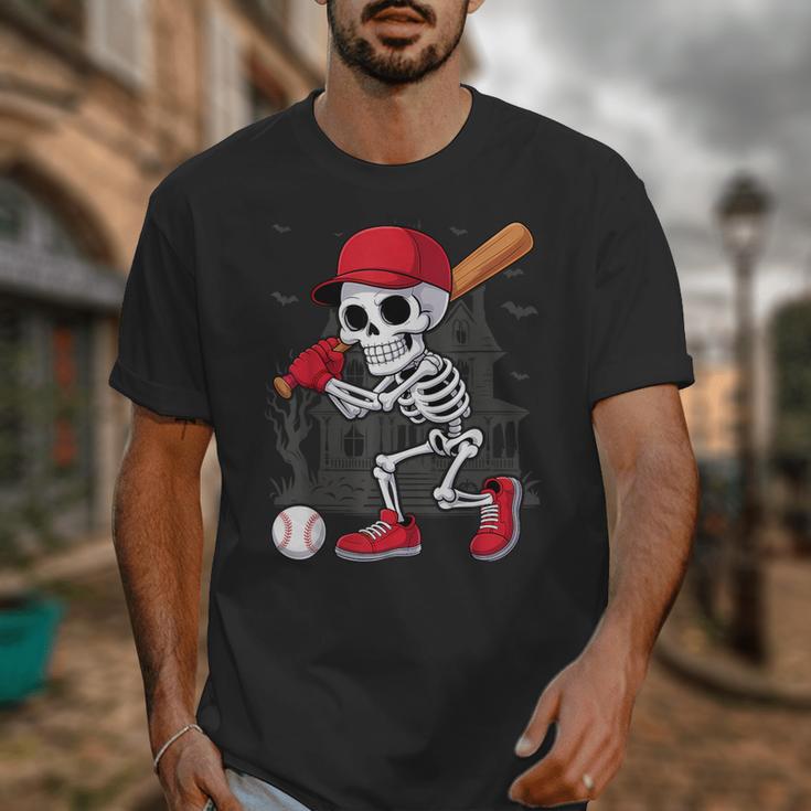 Baseball Skeleton Halloween Playing Unisex T-Shirt