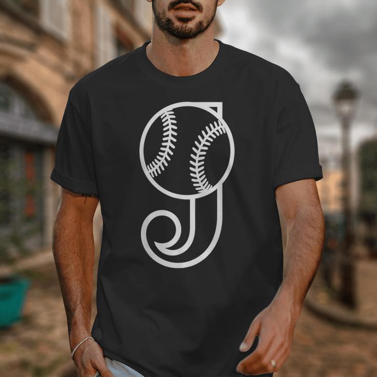 Baseball Sport Player Monogram Cool Initial Letter J Unisex T-Shirt