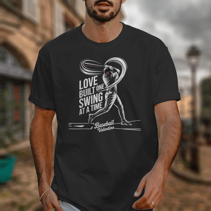 Baseball Valentine Love Built One Swing At A Time Tee Unisex T-Shirt Baseball Valentine Love Built One Swing At A Time Tee Unisex T-Shirt