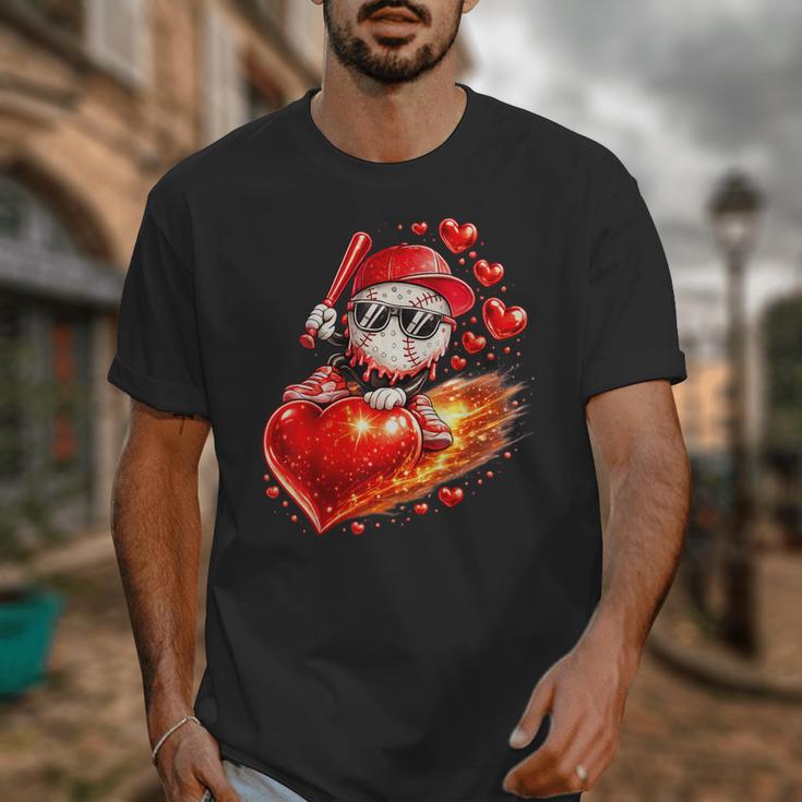Baseball Valentine's Day Drip Ice Cream Team Unisex T-Shirt