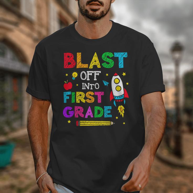 Blast Off Into First Grade Squad First Day Back To School Unisex T-Shirt Blast Off Into First Grade Squad First Day Back To School Unisex T-Shirt