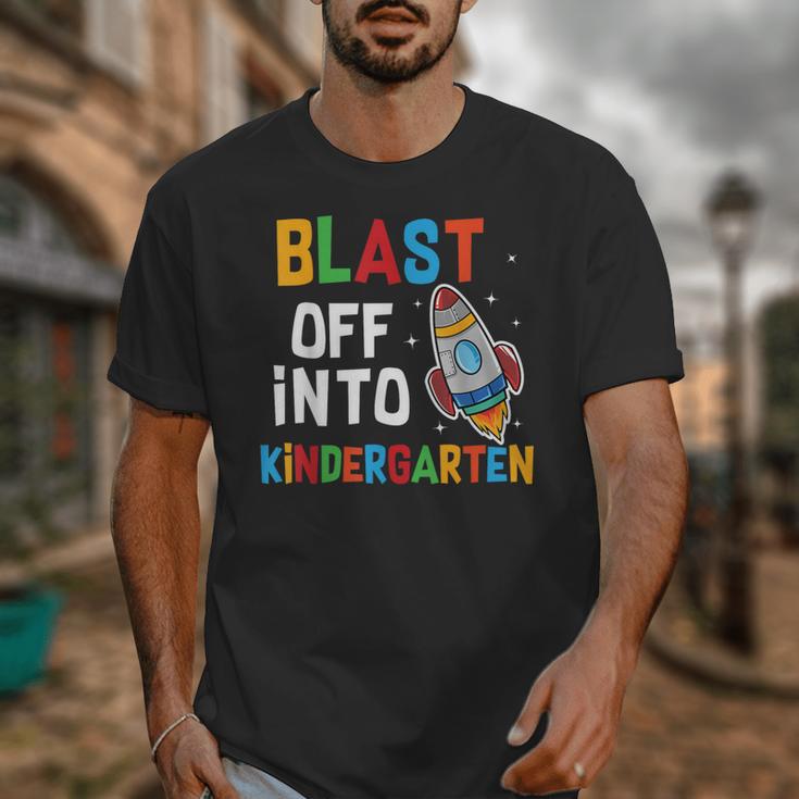 Blast Off Into Kindergarten Back To School Rocket Unisex T-Shirt Blast Off Into Kindergarten Back To School Rocket Unisex T-Shirt