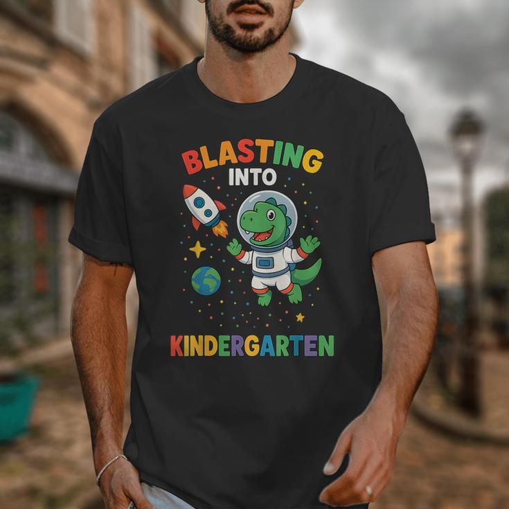 Blasting Into Kindergarten Dinosaur Astronaut Back To School Unisex T-Shirt Blasting Into Kindergarten Dinosaur Astronaut Back To School Unisex T-Shirt