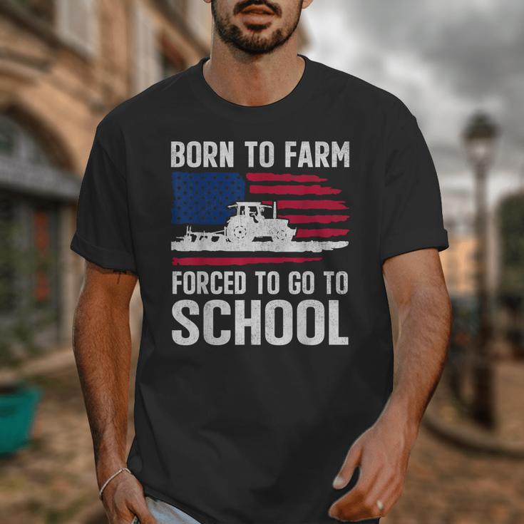 Born To Farm Forced To Go To School Farmer Back To School Unisex T-Shirt Born To Farm Forced To Go To School Farmer Back To School Unisex T-Shirt
