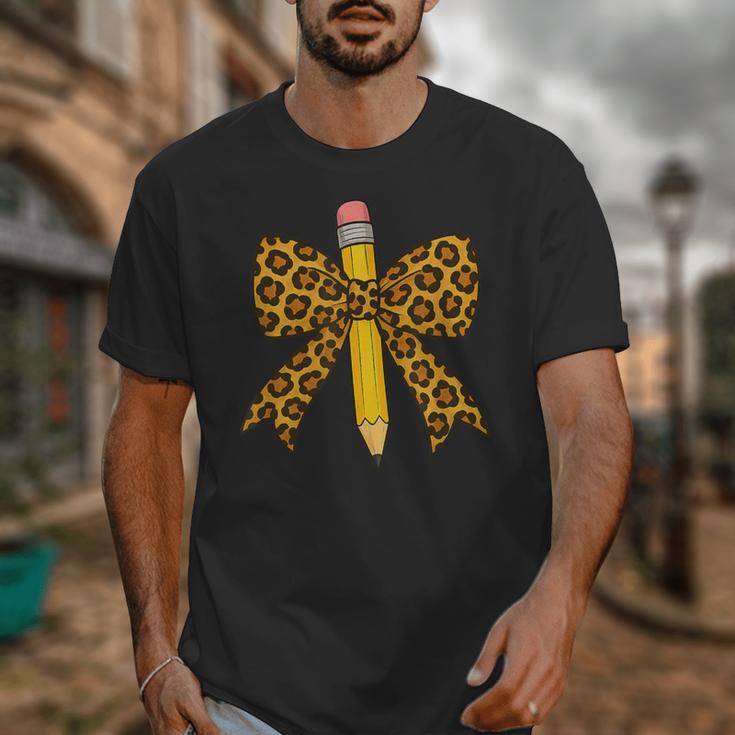 Bow Pencil Leopard First Day Of School Back To School Unisex T-Shirt Bow Pencil Leopard First Day Of School Back To School Unisex T-Shirt