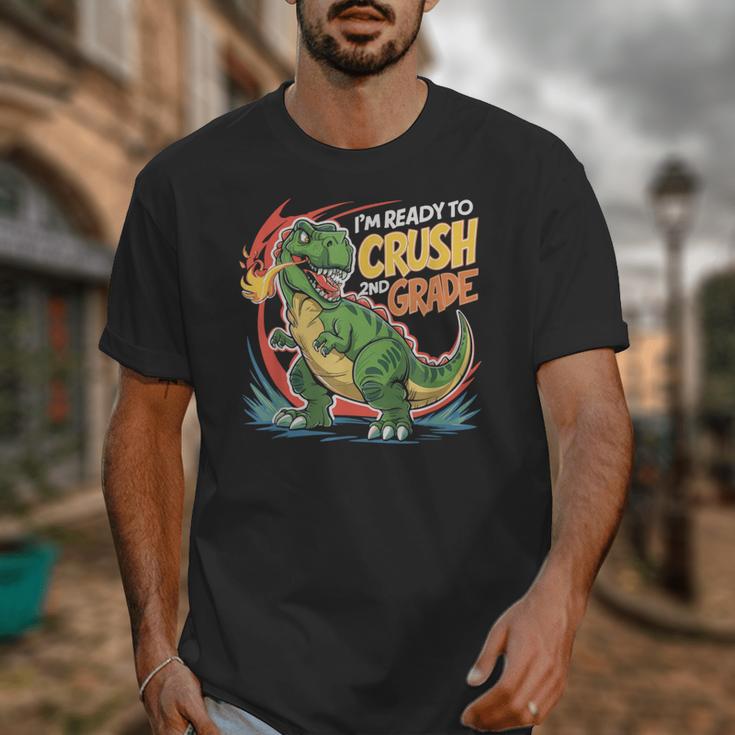 Boy Kid Ready To Crush 2nd Grade Dinosaur Back To School Unisex T-Shirt
