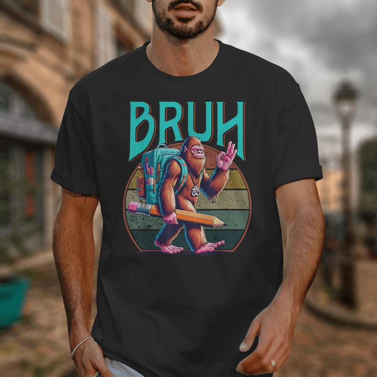 Boys Modern Bruh Big Foot Back To School Graphic Unisex T-Shirt Boys Modern Bruh Big Foot Back To School Graphic Unisex T-Shirt