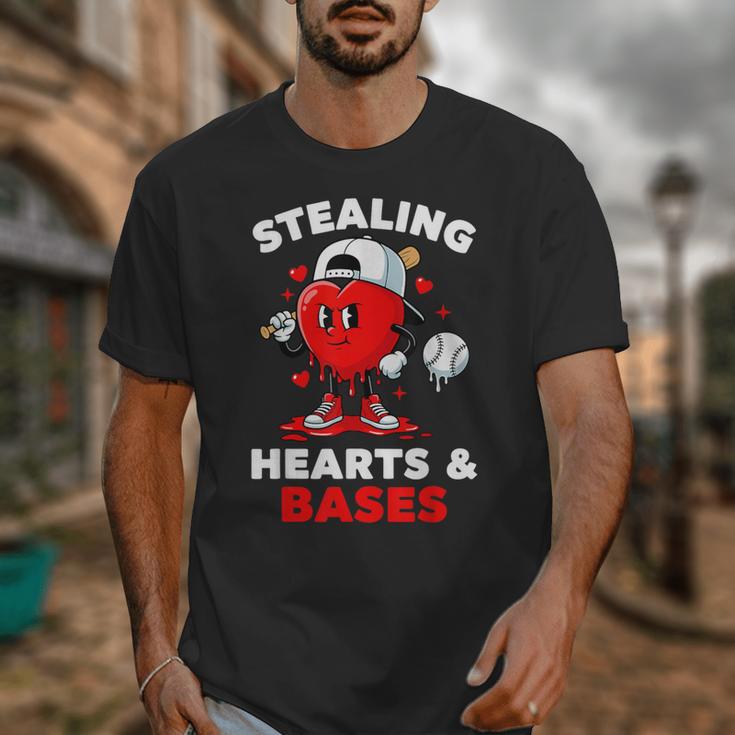 Boys Valentines Baseball Drip Icecream Stealing Hearts Kids Unisex T-Shirt