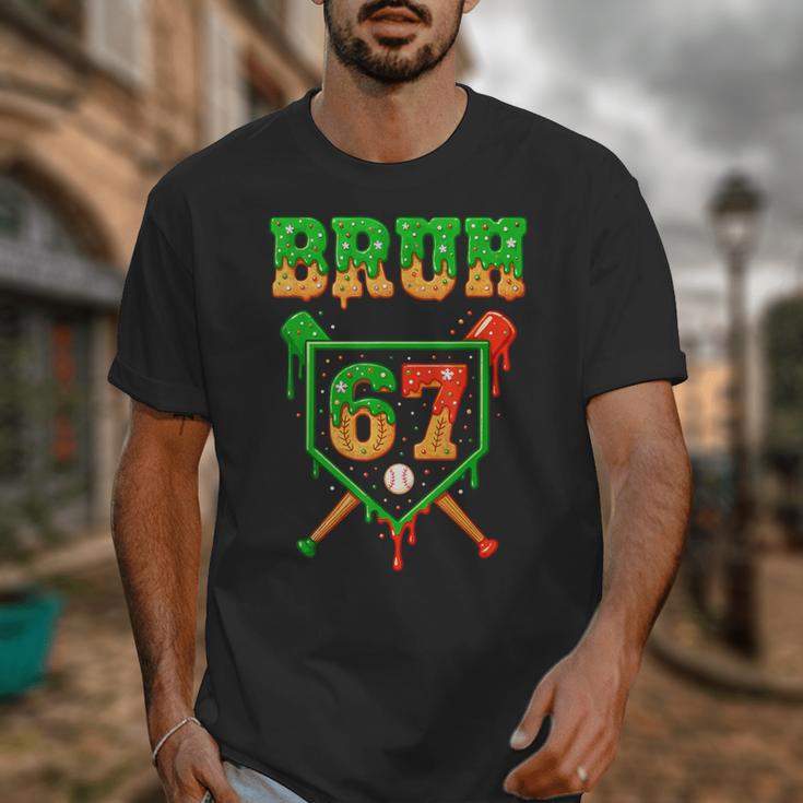 Bruh 67 Baseball Christmas Gingerbread Drip Number 67 Player Unisex T-Shirt