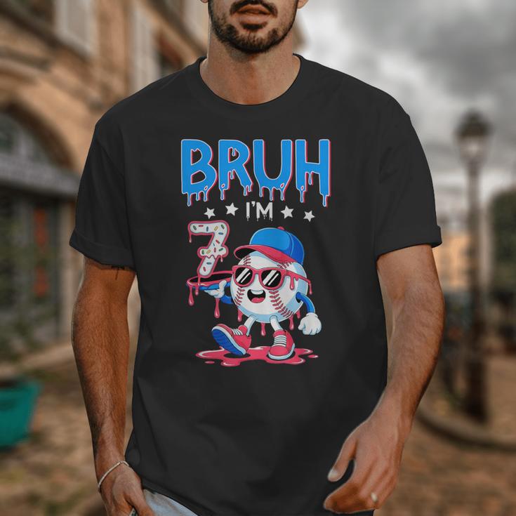 Bruh I'm 7 Baseball Ice Cream Drip It's My 7th Birthday Unisex T-Shirt Bruh I'm 7 Baseball Ice Cream Drip It's My 7th Birthday Unisex T-Shirt