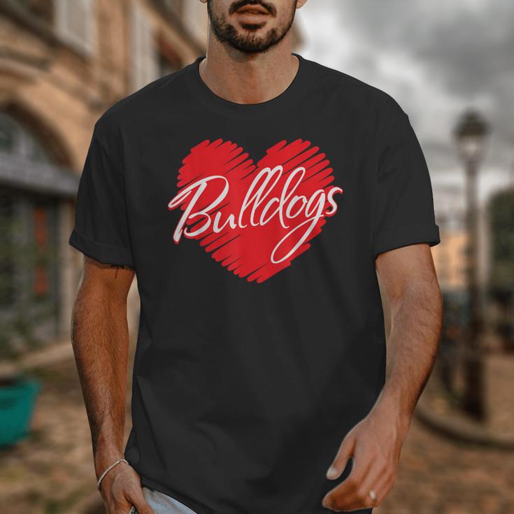 Bulldogs Heart Back To School Spirit R Unisex T-Shirt