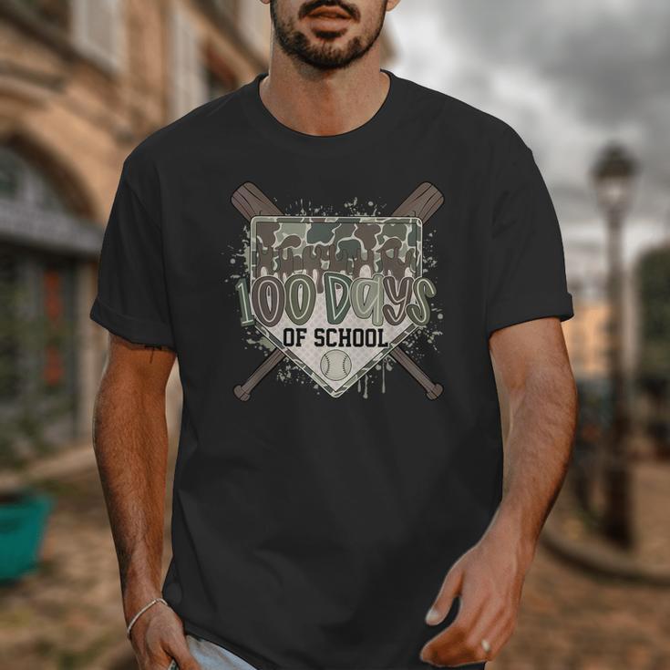 Camo 100 Days Of School Baseball Home Plate Drip Boy Kids Unisex T-Shirt Camo 100 Days Of School Baseball Home Plate Drip Boy Kids Unisex T-Shirt