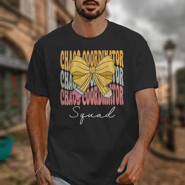 Chaos Coordinator Squad Groovy Coquette Bow Back To School Unisex T-Shirt Chaos Coordinator Squad Groovy Coquette Bow Back To School Unisex T-Shirt
