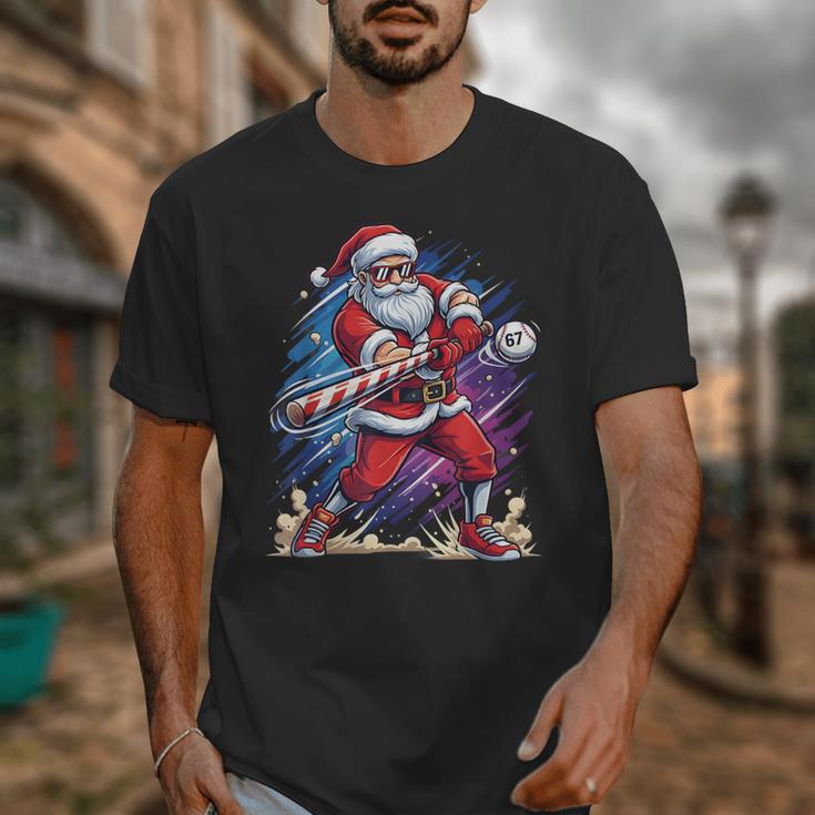 Christmas Baseball Santa Game Day Xmas Boys Kids Men Unisex T-Shirt Christmas Baseball Santa Game Day Xmas Boys Kids Men Unisex T-Shirt
