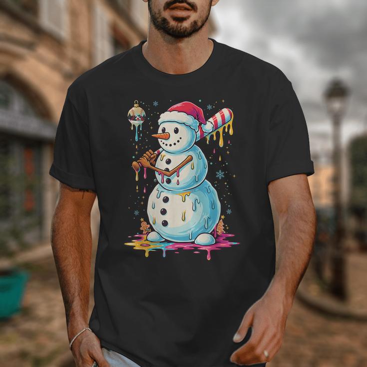 Christmas Baseball Snowman Drip For Boys Men Girls Women Unisex T-Shirt Christmas Baseball Snowman Drip For Boys Men Girls Women Unisex T-Shirt