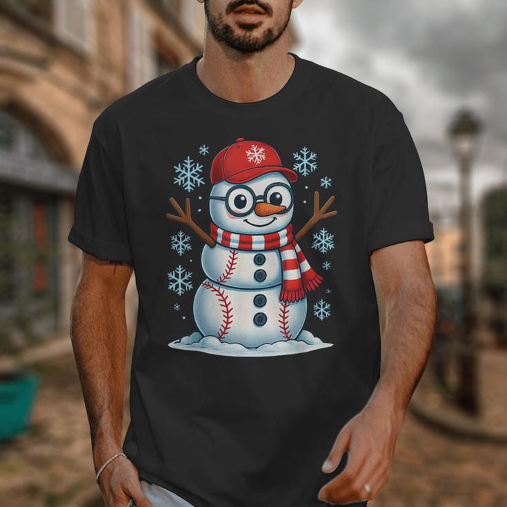 Christmas Baseball Snowman Xmas Pajamas Women Men Boys Unisex T-Shirt Christmas Baseball Snowman Xmas Pajamas Women Men Boys Unisex T-Shirt