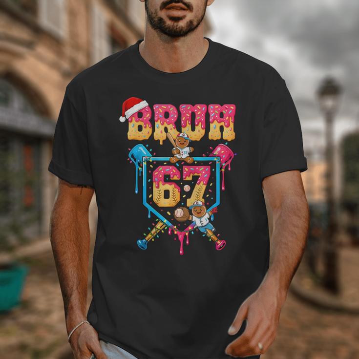 Christmas Gingerbread Bruh 67 Baseball Ice Cream Drip Kids Unisex T-Shirt