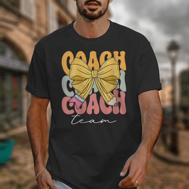 Coach Team Groovy Coquette Bow Cute Back To School Unisex T-Shirt Coach Team Groovy Coquette Bow Cute Back To School Unisex T-Shirt