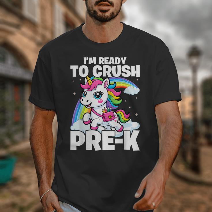 Crush Pre-K Girls Back To School Unicorn First Day Preschool Unisex T-Shirt