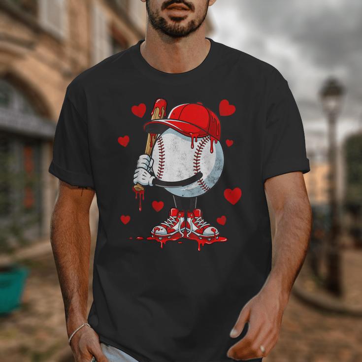 Cute Dripping Baseball Lover Valentines Day Boys Kids Unisex T-Shirt