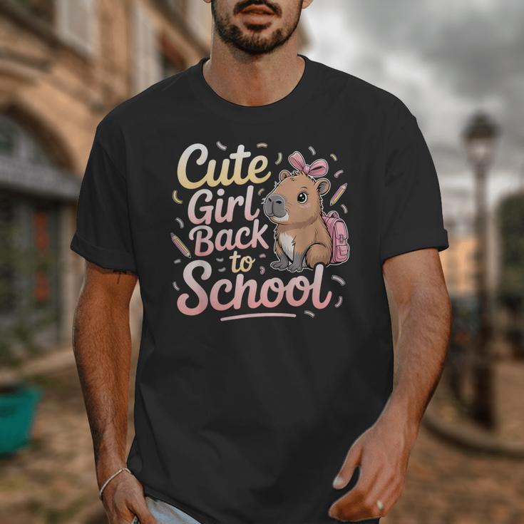 Cute Girl Back To School Capybara First Day Of School Kids Unisex T-Shirt Cute Girl Back To School Capybara First Day Of School Kids Unisex T-Shirt