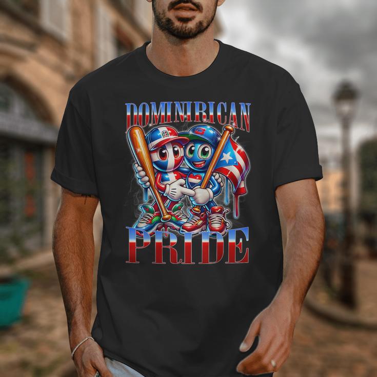 Dominican Puerto Rican Pride Baseball Flag Unity Unisex T-Shirt