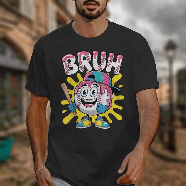 Drip Baseball Boy Youth Kid Ice Cream Dripping Baseball Bruh Unisex T-Shirt
