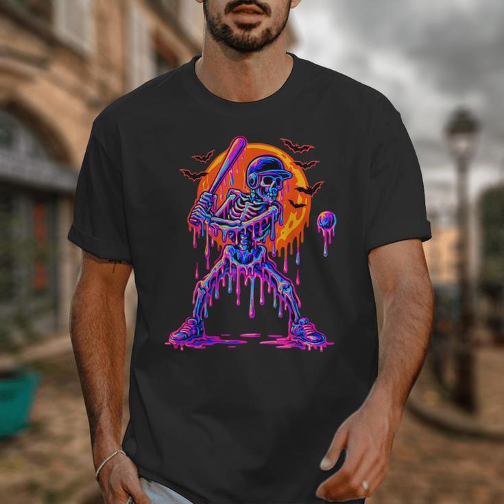Drip Skeleton Batting Baseball Halloween Unisex T-Shirt